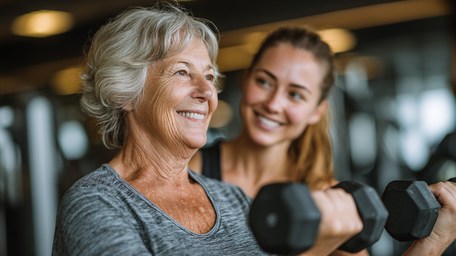 Adultos mayores practicando ejercicios suaves en un ambiente tranquilo y natural